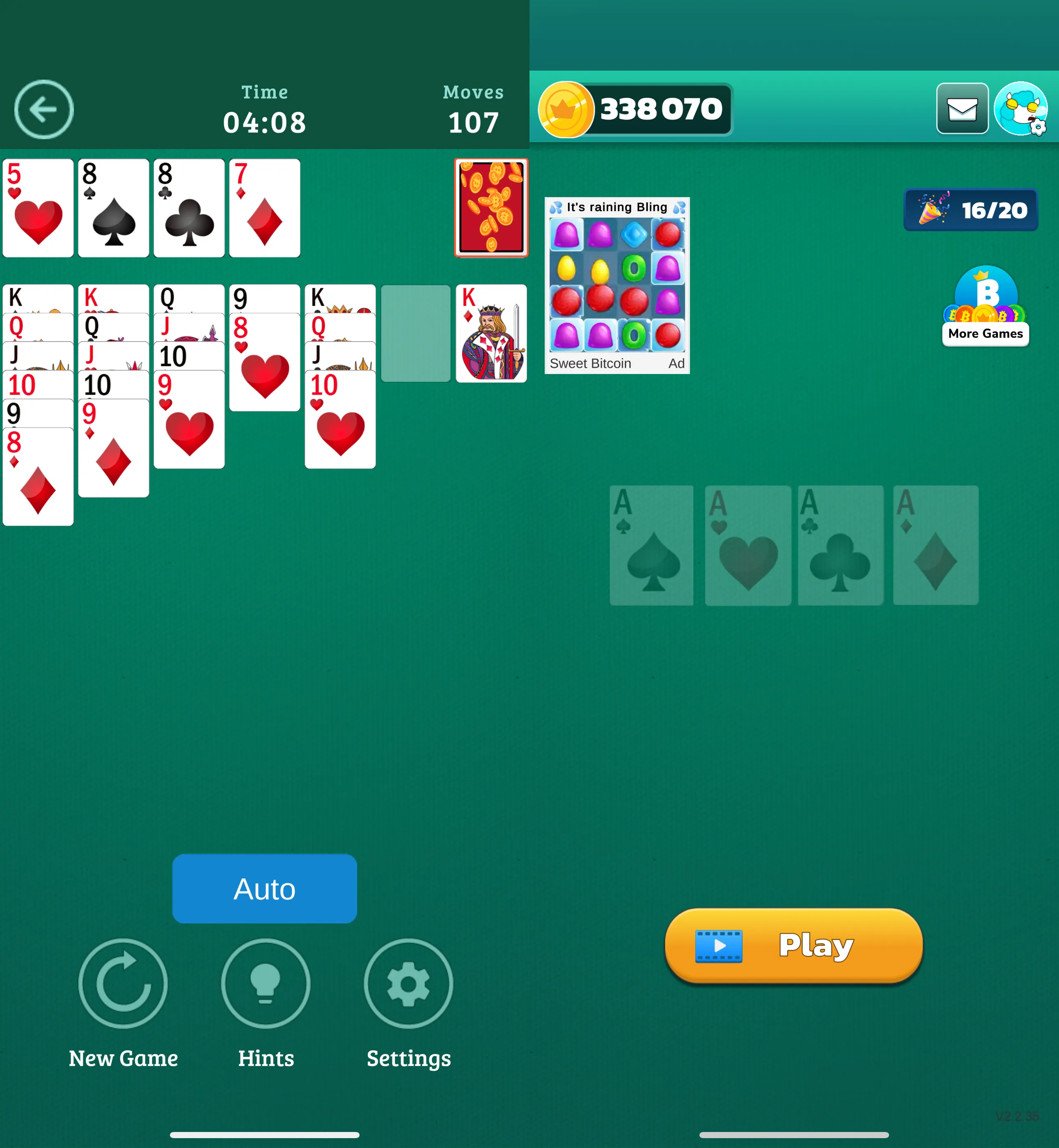 You Can Earn Bitcoin by Playing Mobile Solitaire Games—Here's How Much