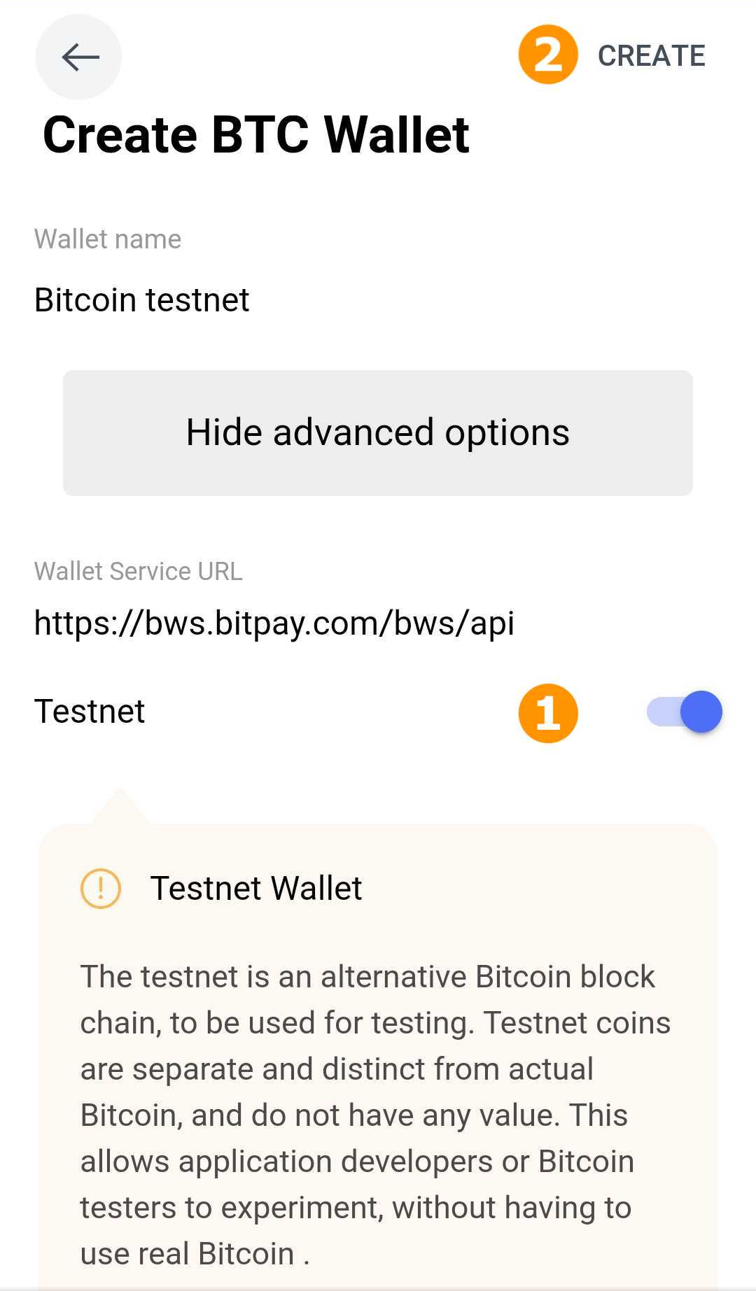 Using a Testnet Bitcoin wallet | Wampei Bitcoin Payments