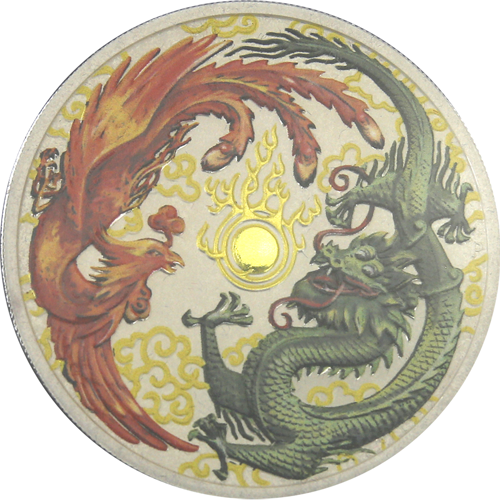 Silver Ounce Dragon and Phoenix, High Relief, Coin from Australia - Online Coin Club