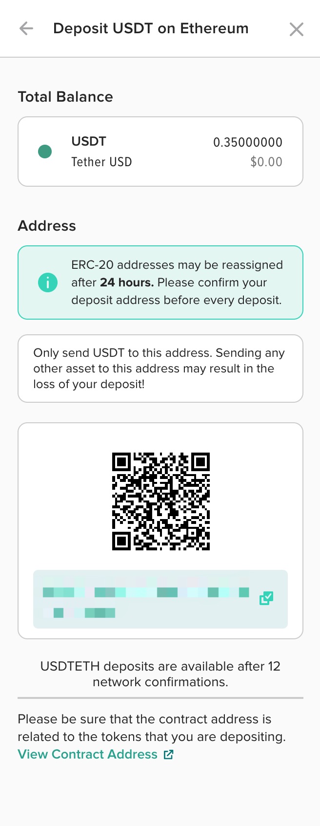 USDT deposit & withdrawal | NiceHash