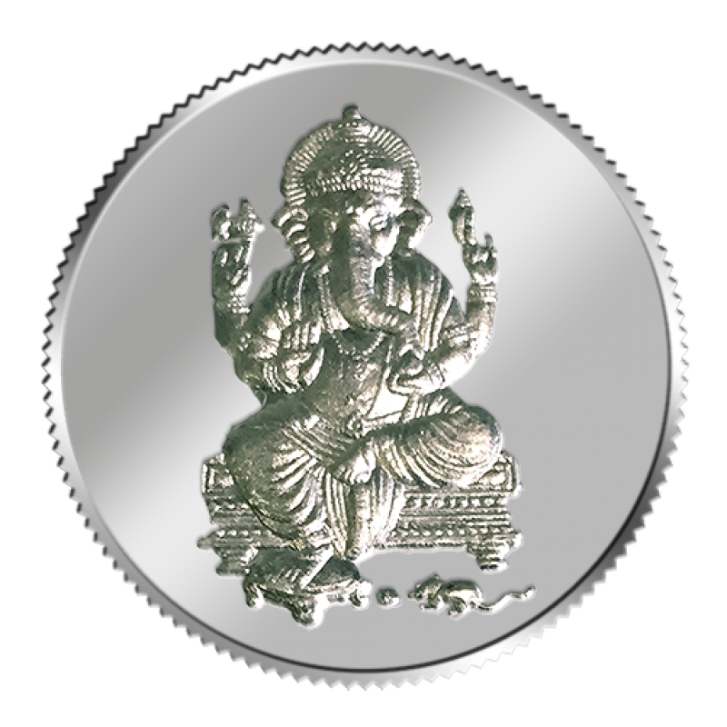 Pure Silver Coin Embossed Ganesh Hallmark Certified ~ caratcafe – CaratCafeInd