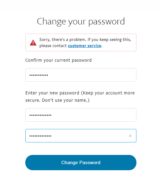 How to change password using the app - PayPal Community