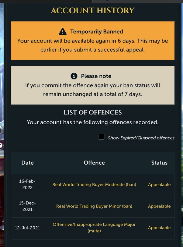 Honest OpinionCould I be banned for buying gold?