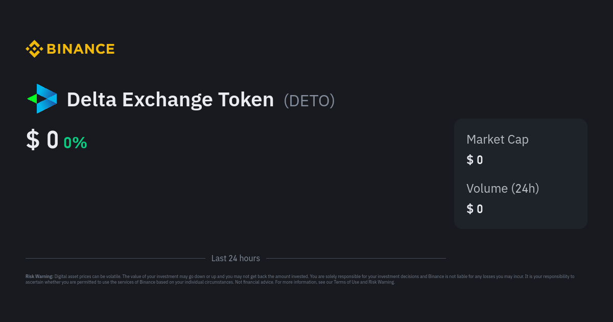 Delta Exchange Token (DETO) live coin price, charts, markets & liquidity