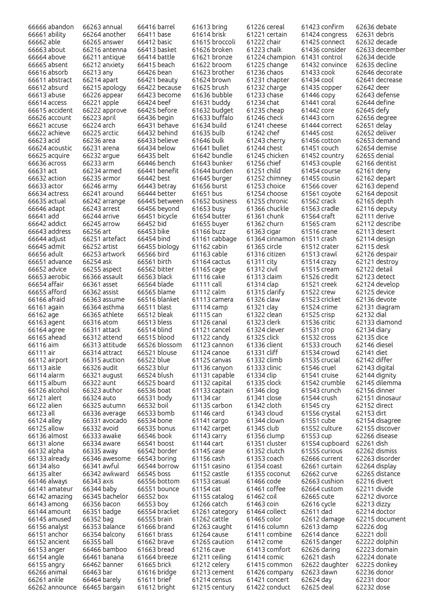 BIP39 - Mnemonic Code