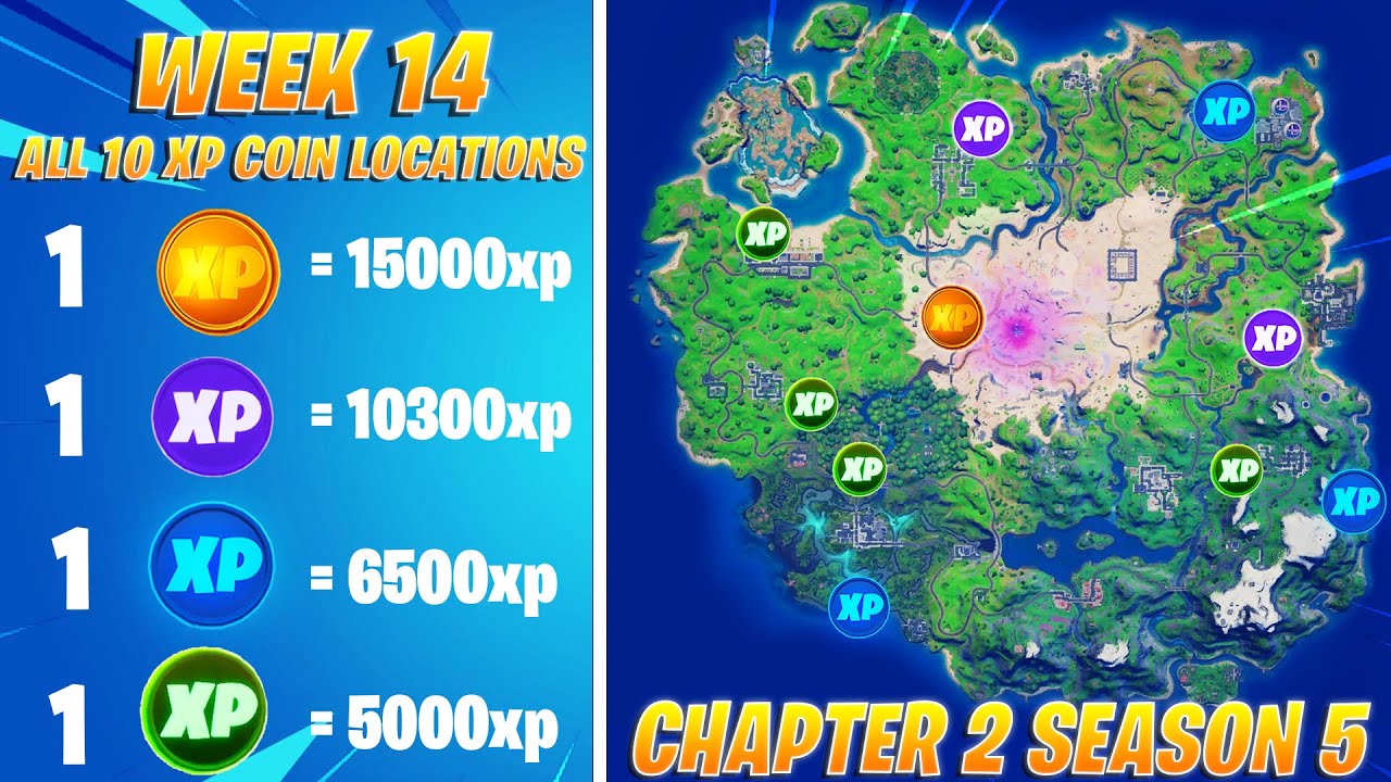 All Fortnite Season 4 Week 5 XP Coin Locations