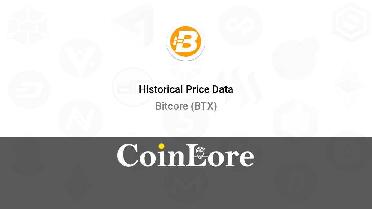 Bitcore price now, Live BTX price, marketcap, chart, and info | CoinCarp