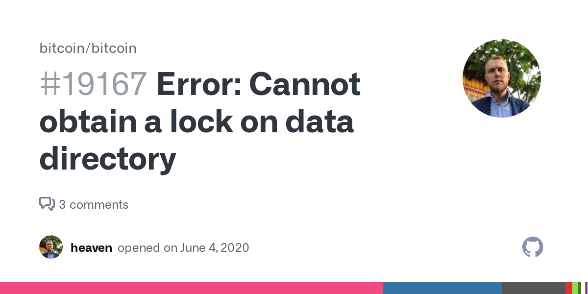 Bitcoin Core cannot obtain lock