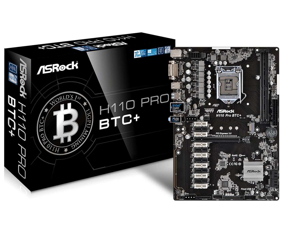 ASRock H Pro BTC+ 13GPU Mining Motherboard CryptoCurrency