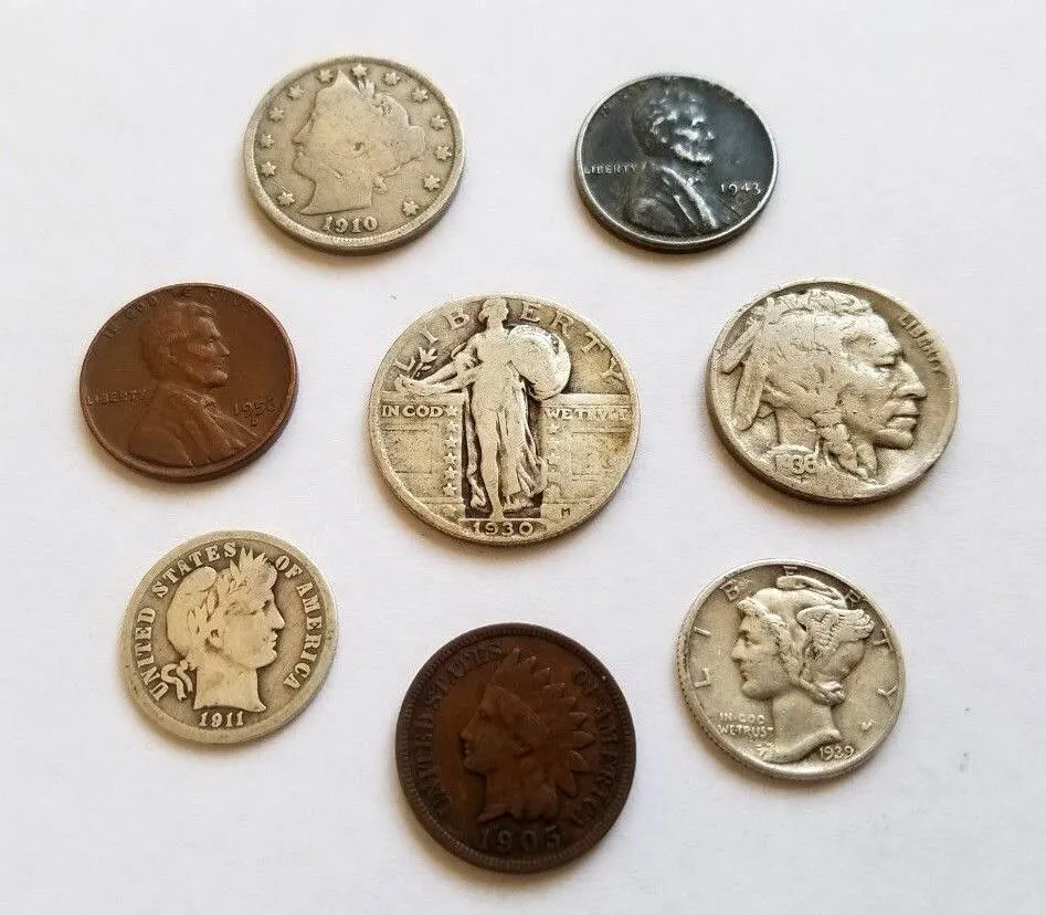 Twentieth Century United States Coin Type Set in Display Frame