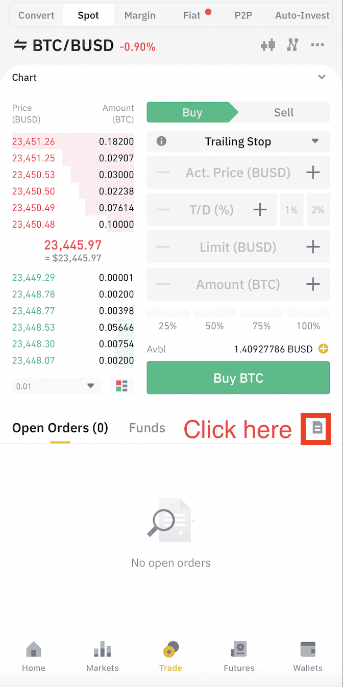 Binance types of orders