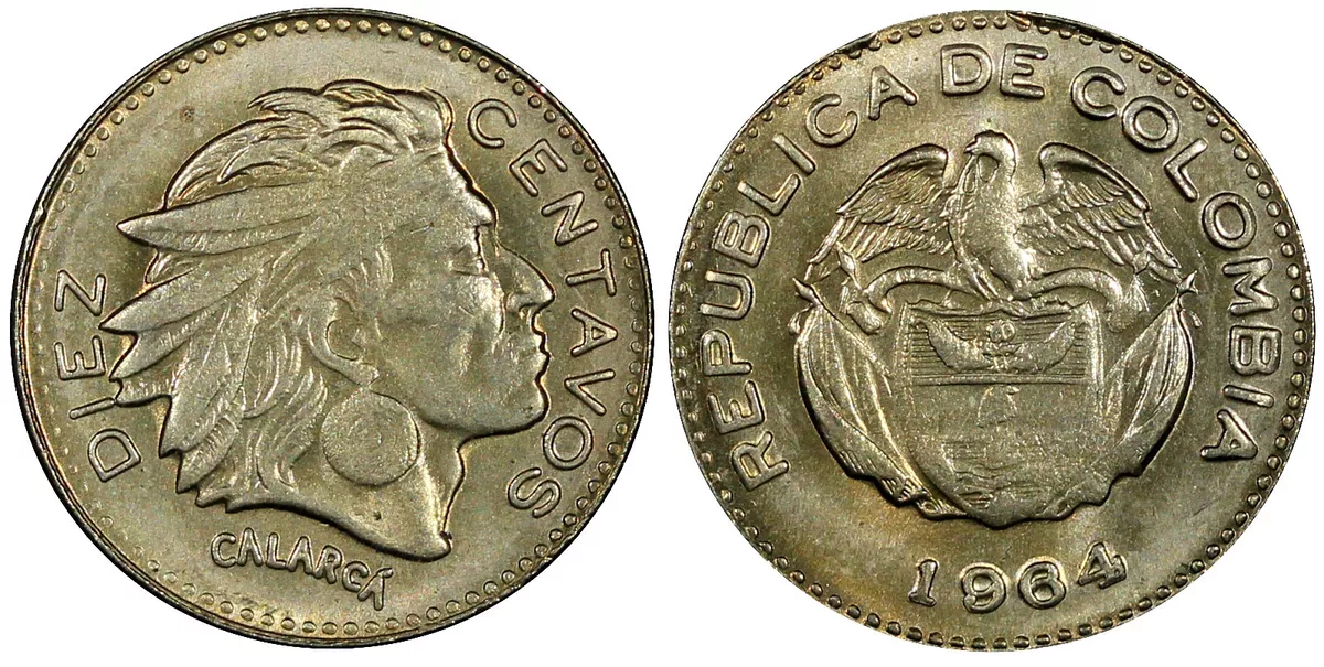 Colombia 10 Centavos Coin | Indio Chief Calarca | - 