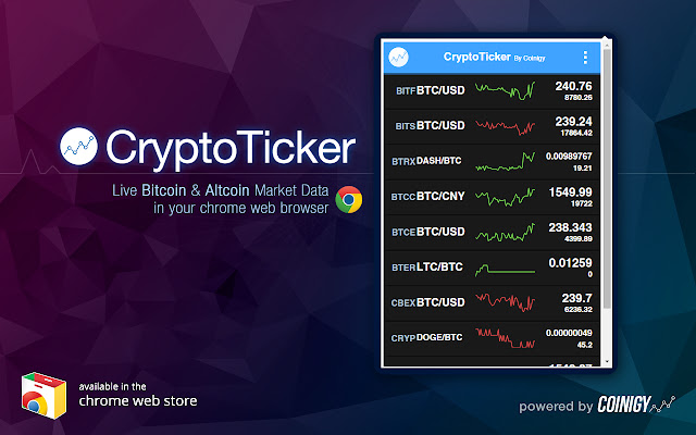 Multi Crypto Ticker - Toolbar price monitor for Google Chrome - Extension Download