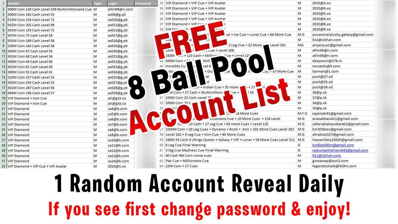 8 Ball Pool Accounts for Sale | Csgosmurfkings