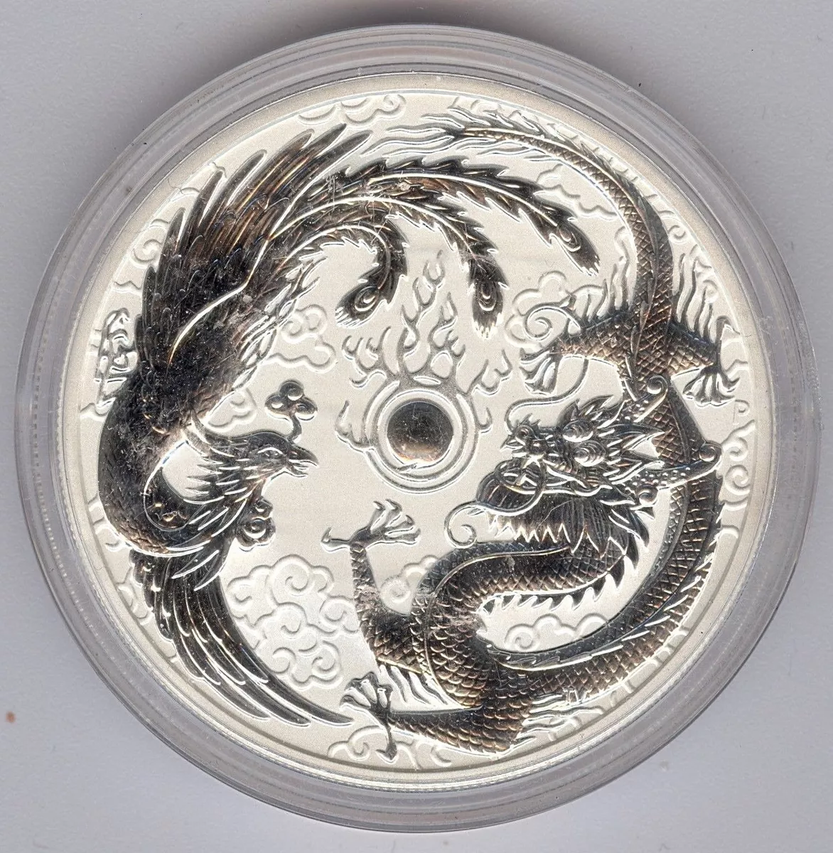 1 oz Australia Dragon and Phoenix Silver Coin BU – Australian Silver