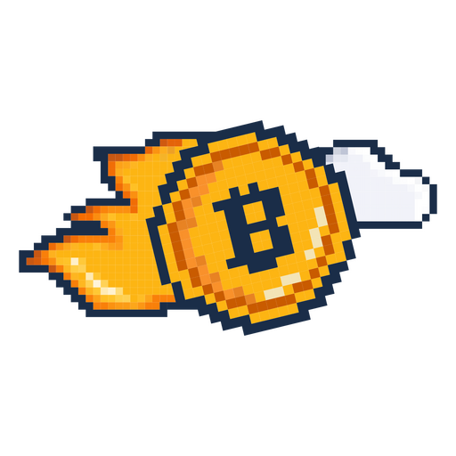 Bitcoin Pixel Coins Cryptocurrency PNG Design