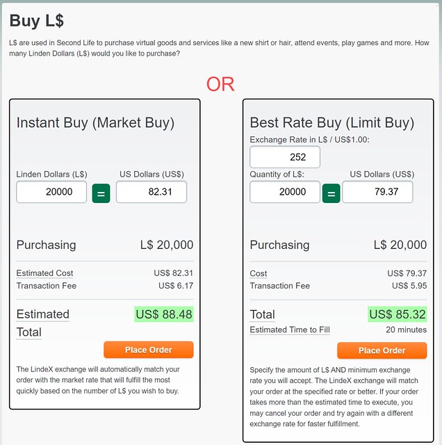 Buying Linden Dollars & Selling Linden Dollars : Linden Lab