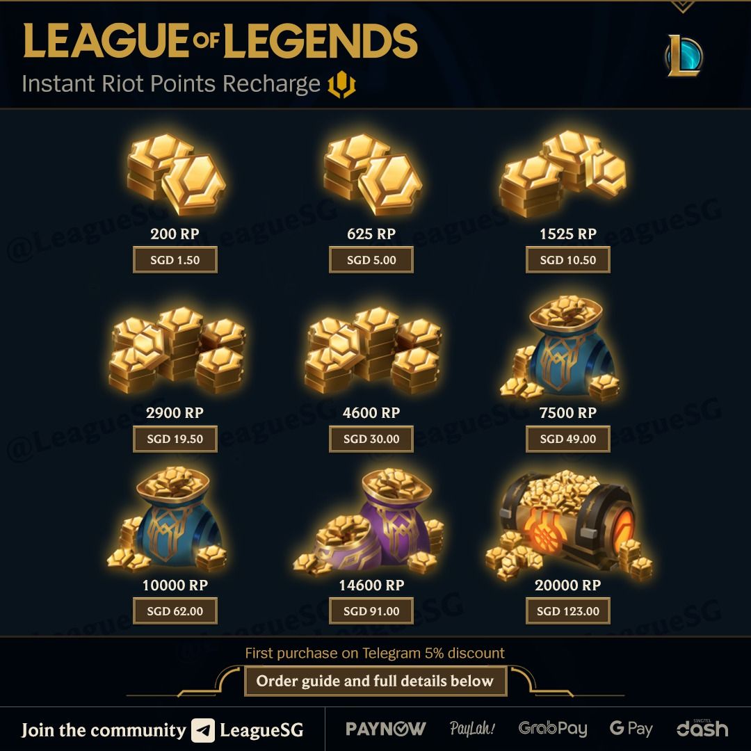 Buy League of Legends Riot Points Compare Prices