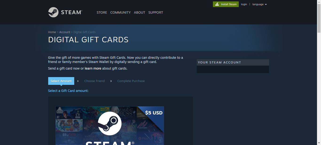 How to Gift Money on Steam