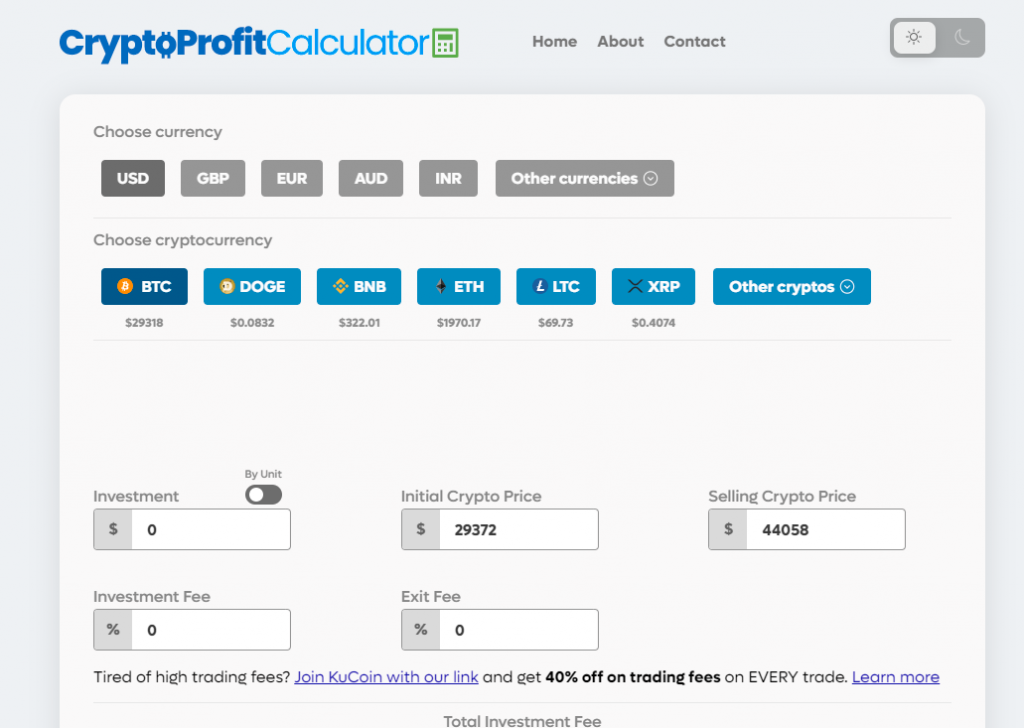 Bitcoin (BTC) Profit Calculator - CryptoGround