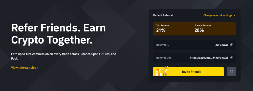 Binance US Referral Code Earn 40% for USA Users on Sign Up