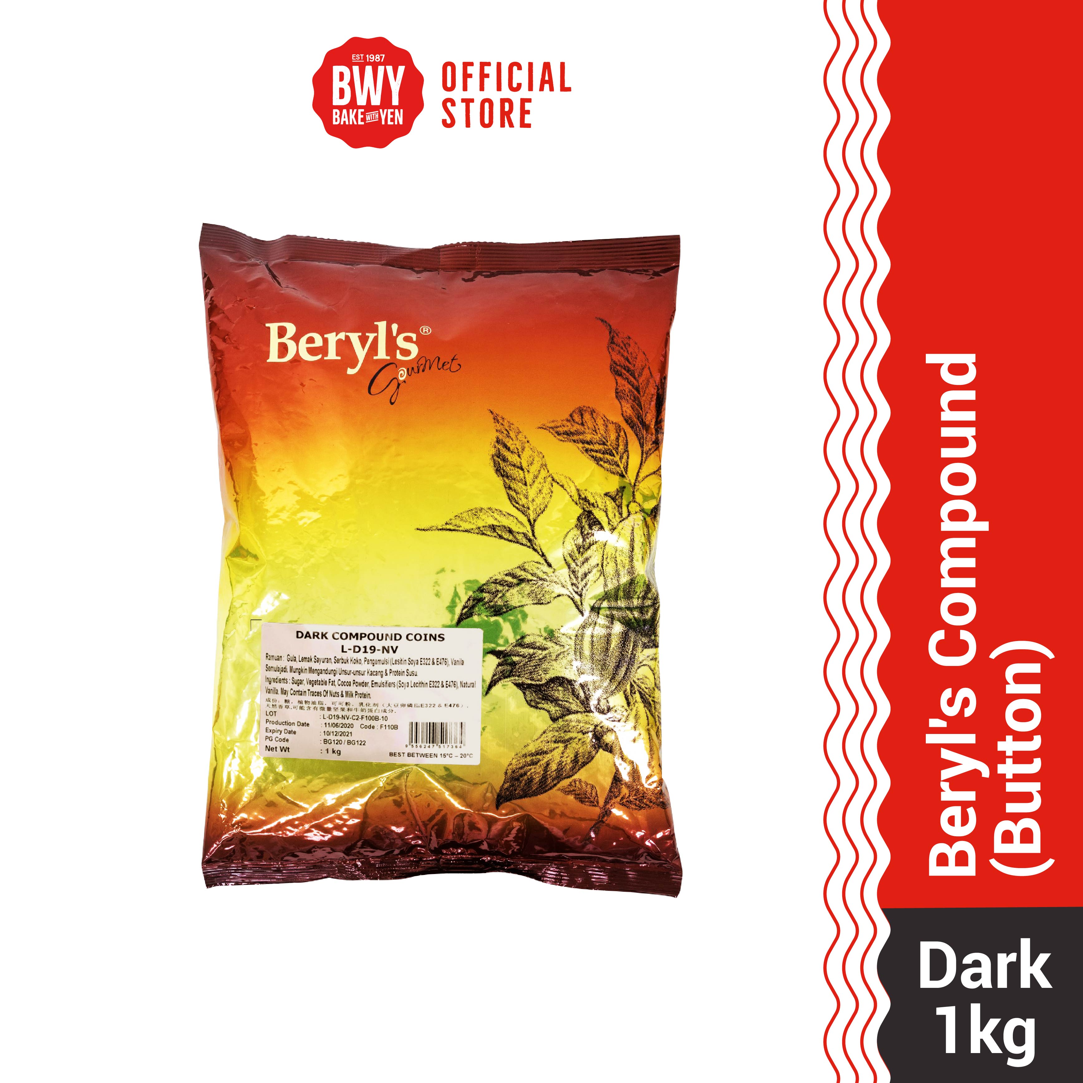 Beryl's Chocolate Compound Coin / Coklat Beryls (1kg) Milk/ Dark/ Whit – Cool Bear Grocer