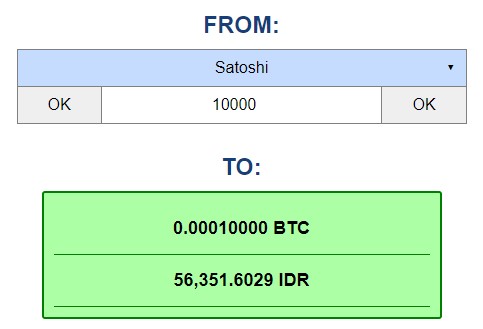 Convert Satoshi to USD Dollar and USD to Satoshi