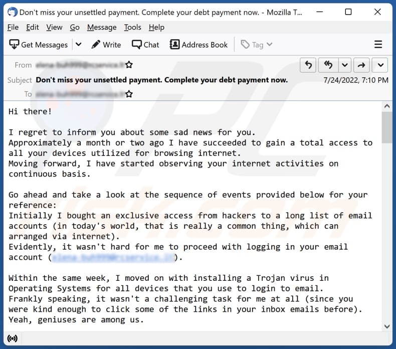 Getting spammed with an email demanding bitcoin. I have had various - Microsoft Community