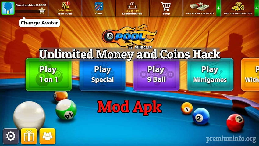 8 Ball Pool MOD APK (Unlimited Cue, Long Line, Menu) 