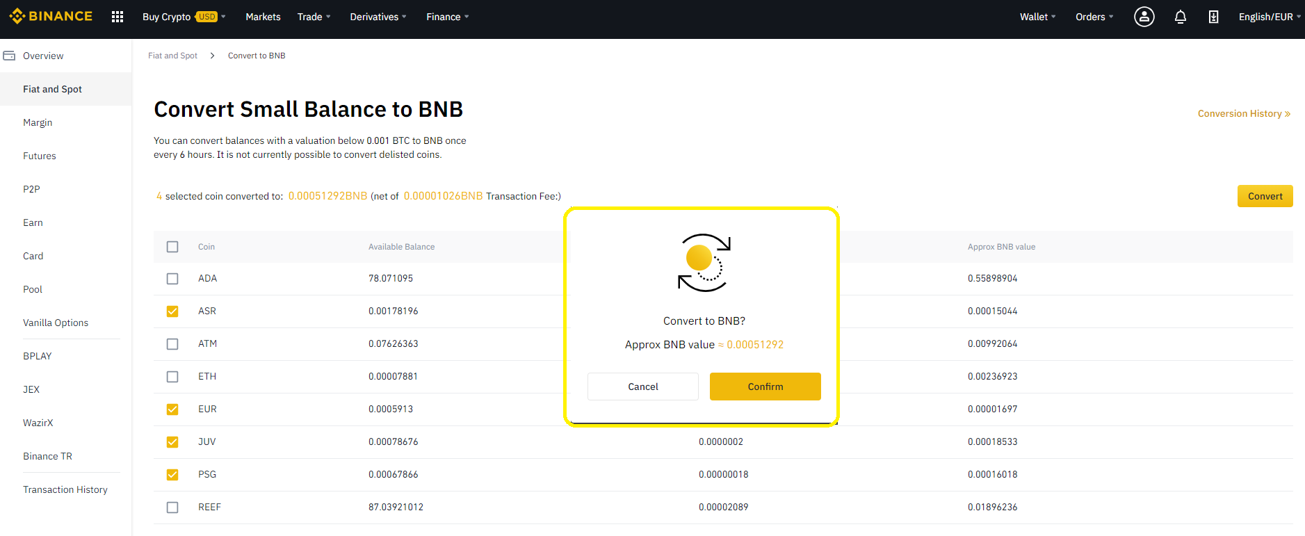 How to Convert Small Balance to BNB on Binance | 4 Simple Steps