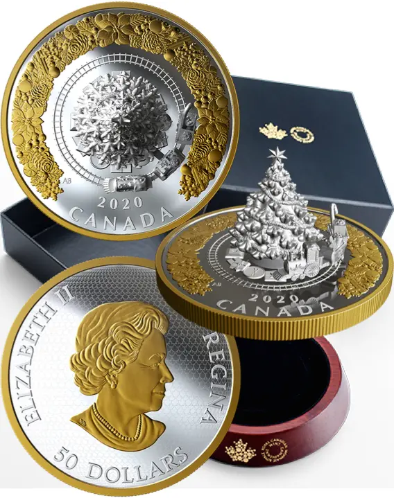 $2 Fine Silver Coin – Christmas Holiday Tree - Bullion Mart