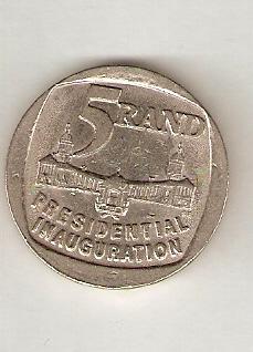 Coin Value: South Africa 5 Rand (Presidential Inauguration) 