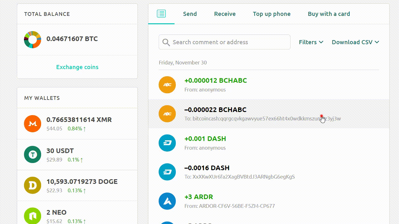 How to find a transaction ID/hash for a blockchain deposit or withdra.