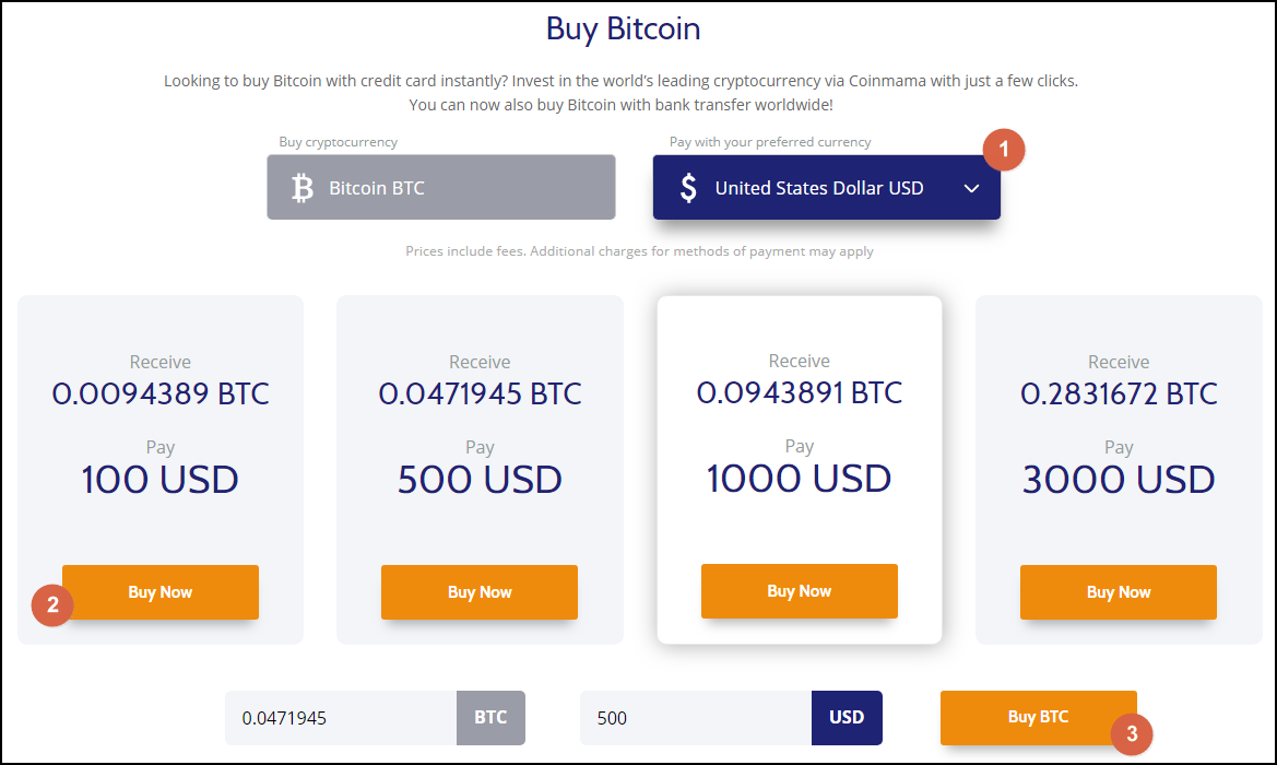 Buy Bitcoin with credit card instantly