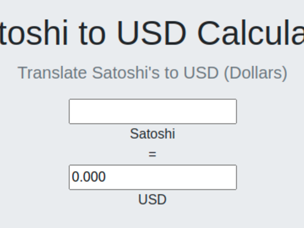 Bitcoin & Satoshi Calculator / Converter