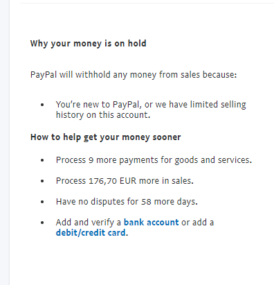Why is the money I sent on hold? | PayPal GB