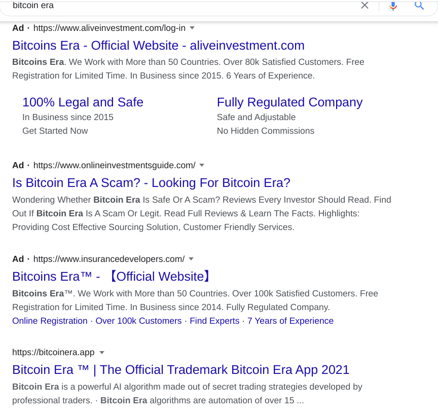 Bitcoin Era Reviews, Complaints & Customer Claims