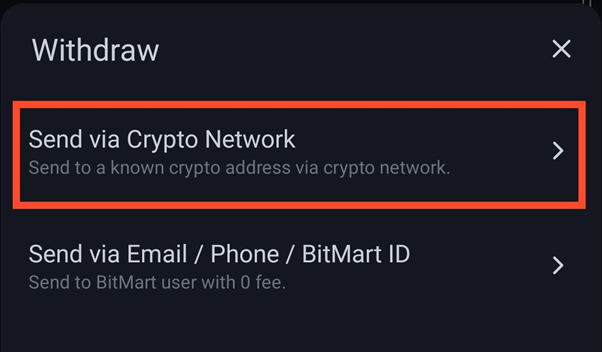 How To Withdraw in BitMart