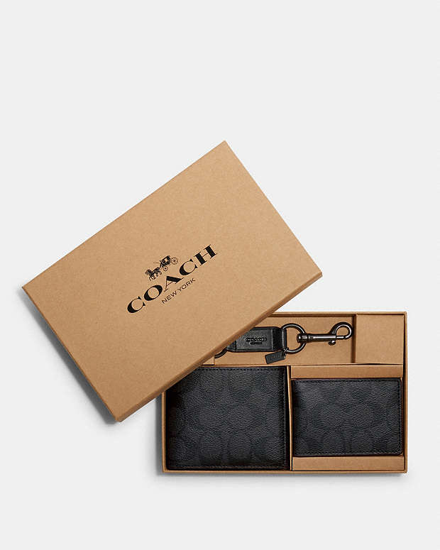 COACH®: Boxed 3 In 1 Wallet Gift Set In Signature Leather