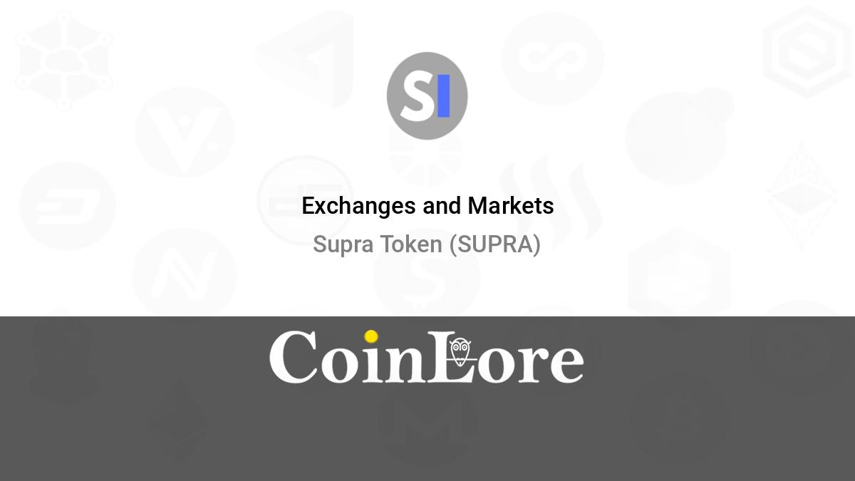 Supra Token (SUPRA) live coin price, charts, markets & liquidity