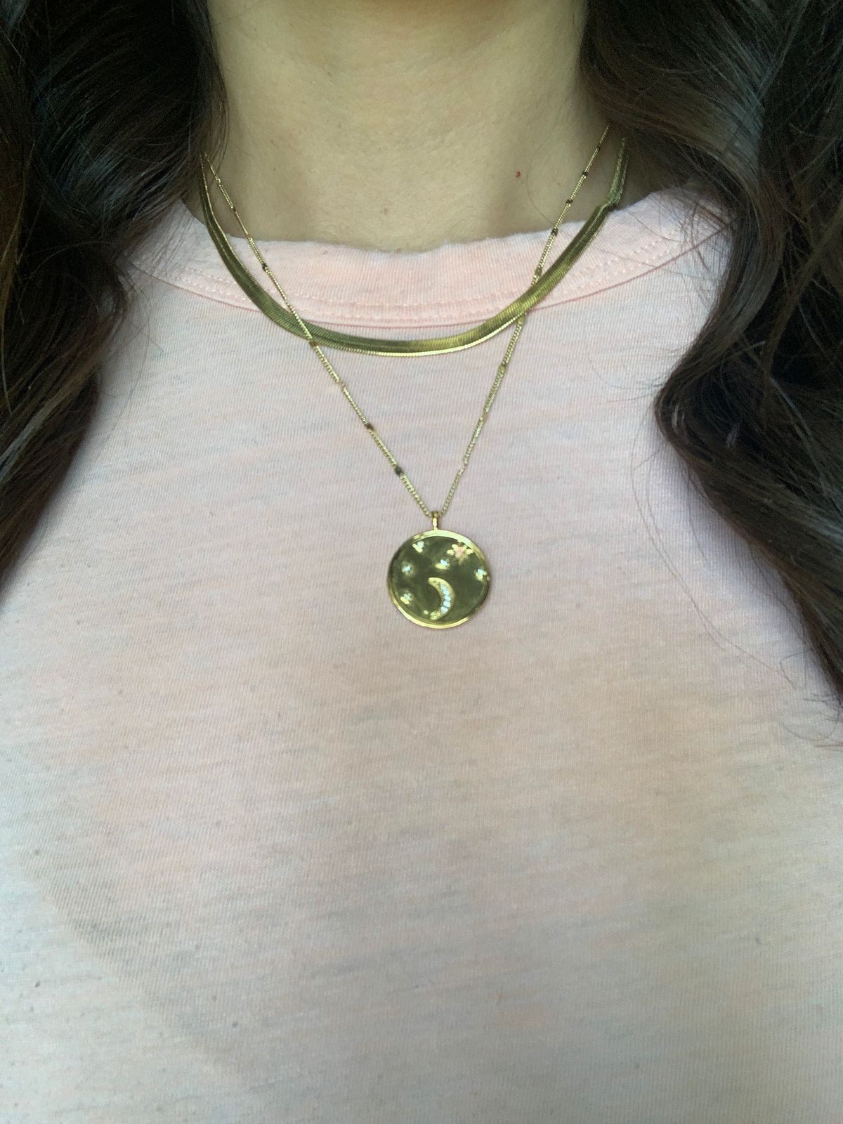 LUNA COIN sterling silver and 9-carat gold necklace | Lulu's Collective