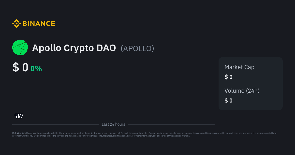 Apollo Crypto DAO price today, APOLLO to USD live price, marketcap and chart | CoinMarketCap