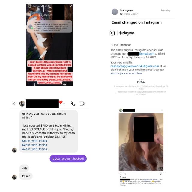 Bitcoin Scam Videos on Instagram are Part of an Elaborate Account Takeover Scam