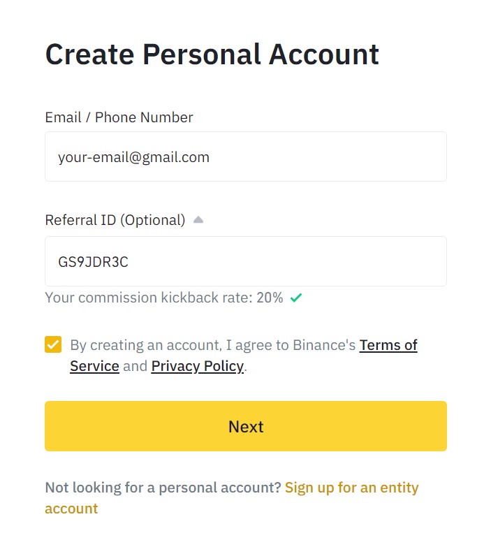 Binance Referral ID (Optional) GS9JDR3C | (March )