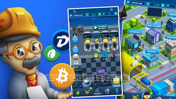 Download Crypto Idle Miner: Bitcoin Inc android on PC