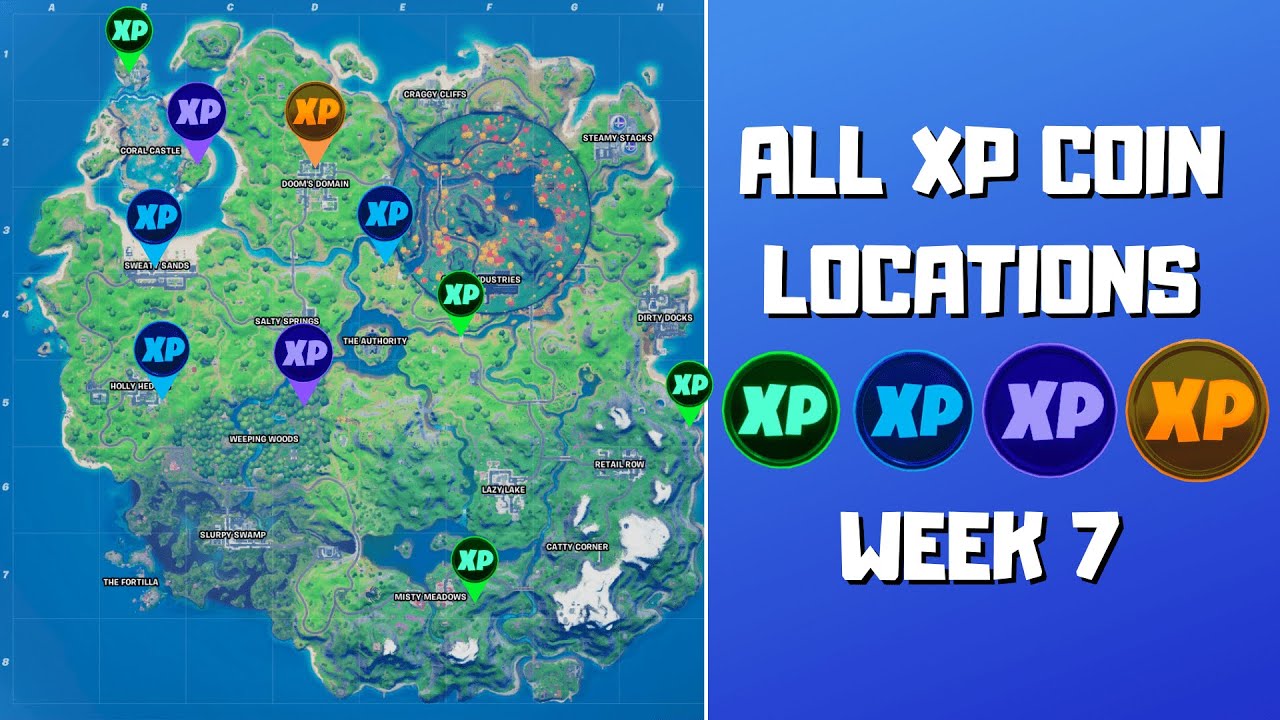 Fortnite Season 4 XP Coins Locations - Maps for All Weeks! - Pro Game Guides