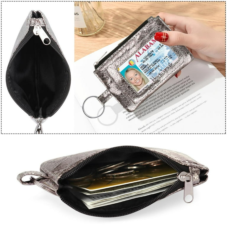 Zip ID Case Card Holder Slim Coin Purse Wallet Change Pouch with – Marshalwallet