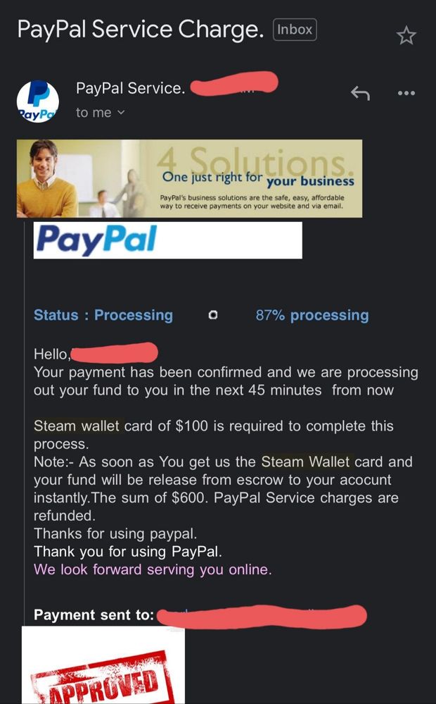 Paypal Credit & Steam - PayPal Community