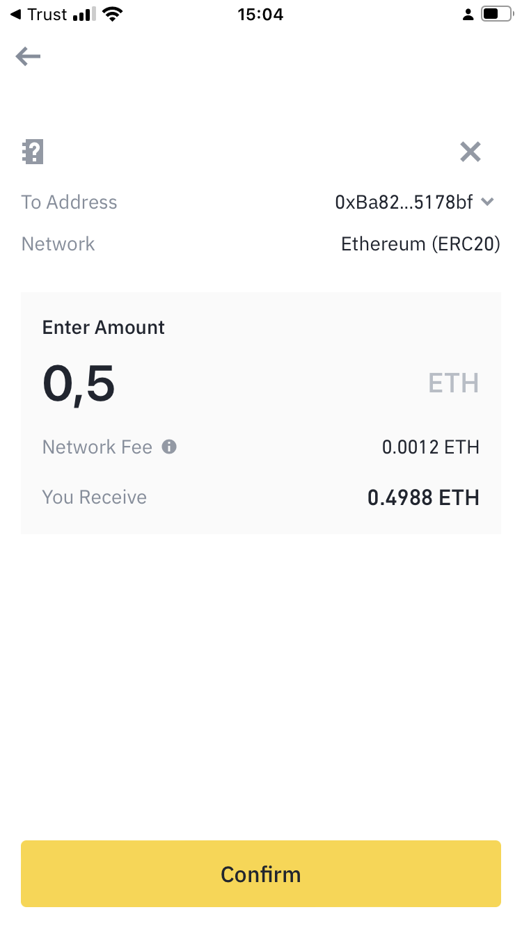 Sending ETH to Trust wallet - English - Trust Wallet