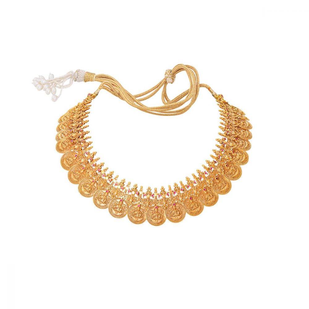 Laxmi Coin Short Necklace Temple Collection Online _ Hayagi